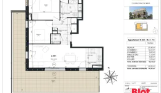 Appartement 3 pièce(s)